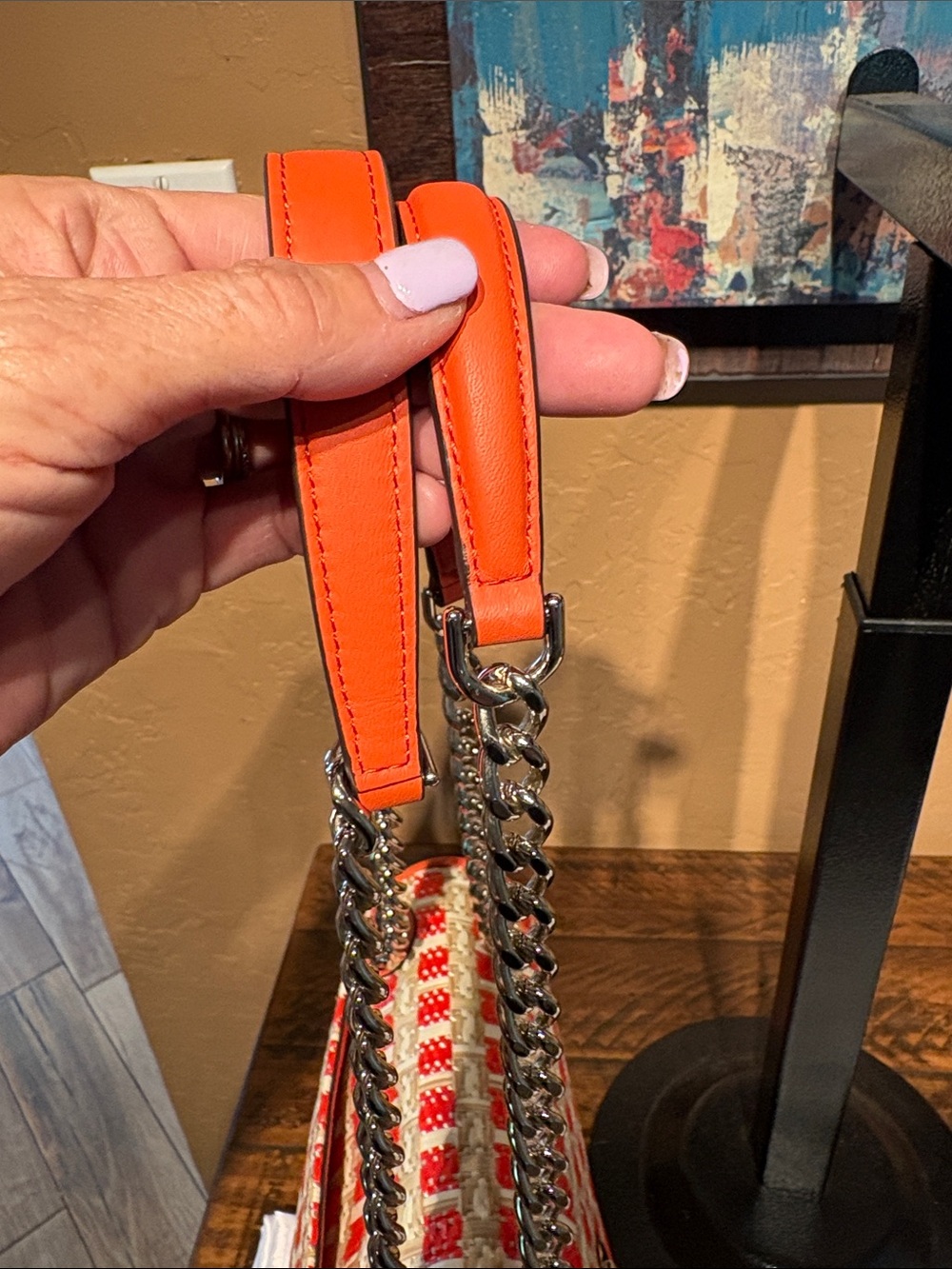 Kate Spade RARE Natalia Coral Leather & Raffia Shoulder/Crossbody MSRP $349 - Picture 8 of 11